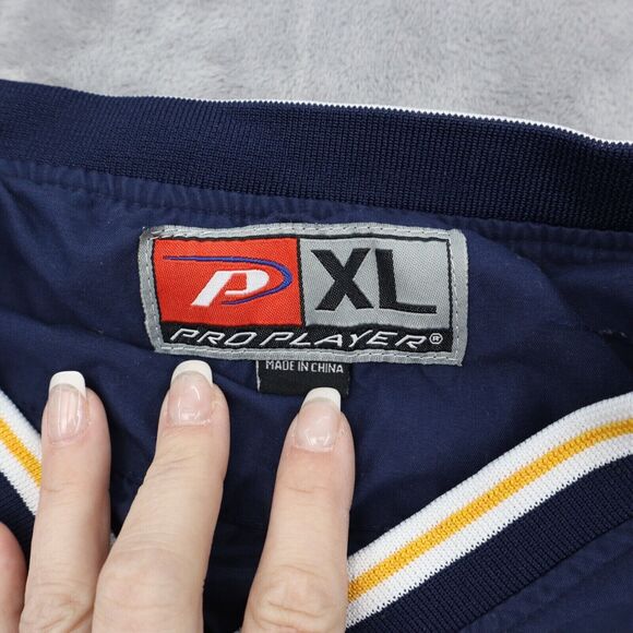 West Virginia Mountaineers Jacket Mens XL Blue Pro Player VNeck Pocket Pullover - Picture 2 of 16